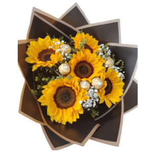 Ramo de girasoles y bombones