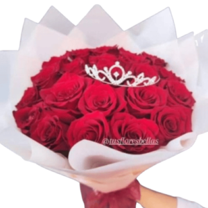 Ramo 24 rosas con corona