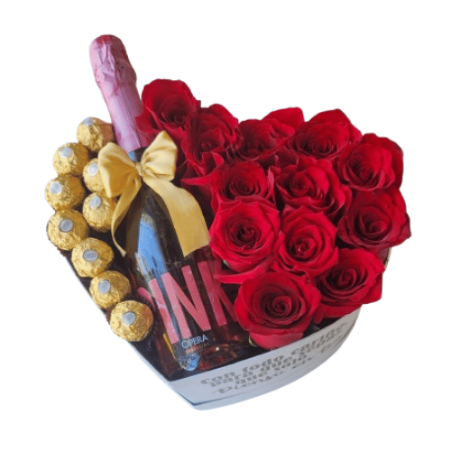 Box corazón rosas