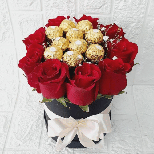Box Rosas con chocolate