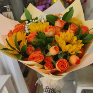Ramo Mini rosas y girasoles