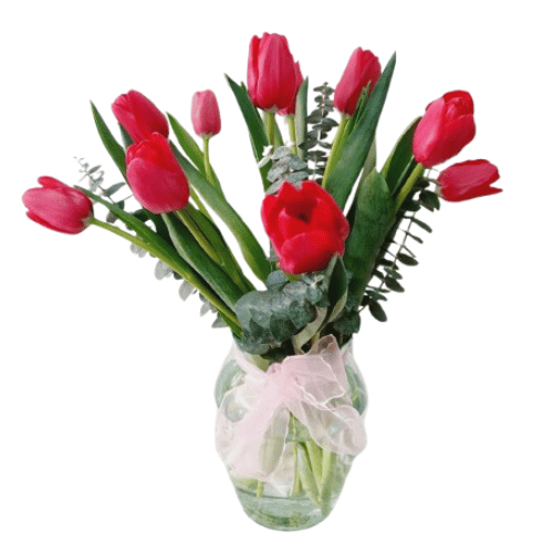 Tulipanes en florero