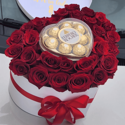 Box corazón con ferrero