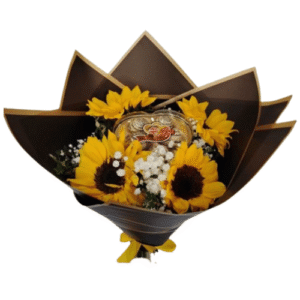 Ramo de 4 Girasoles y bombones