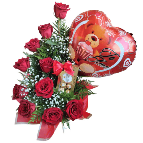 Espiral de Rosas con bombones ferrero