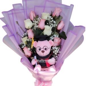 Ramo escalonado con peluche graduación